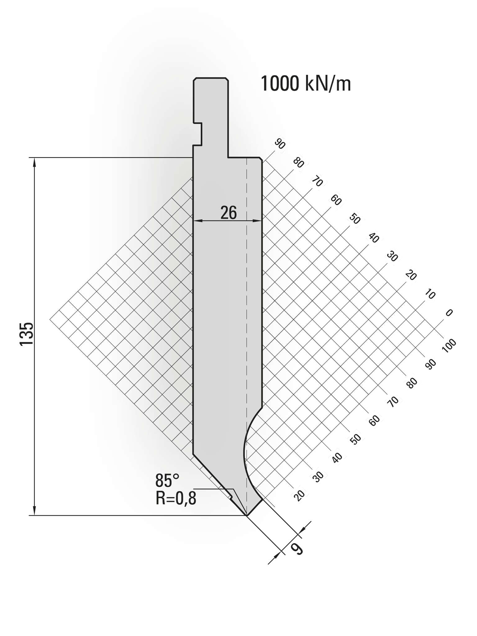 Press brake half gooseneck punch