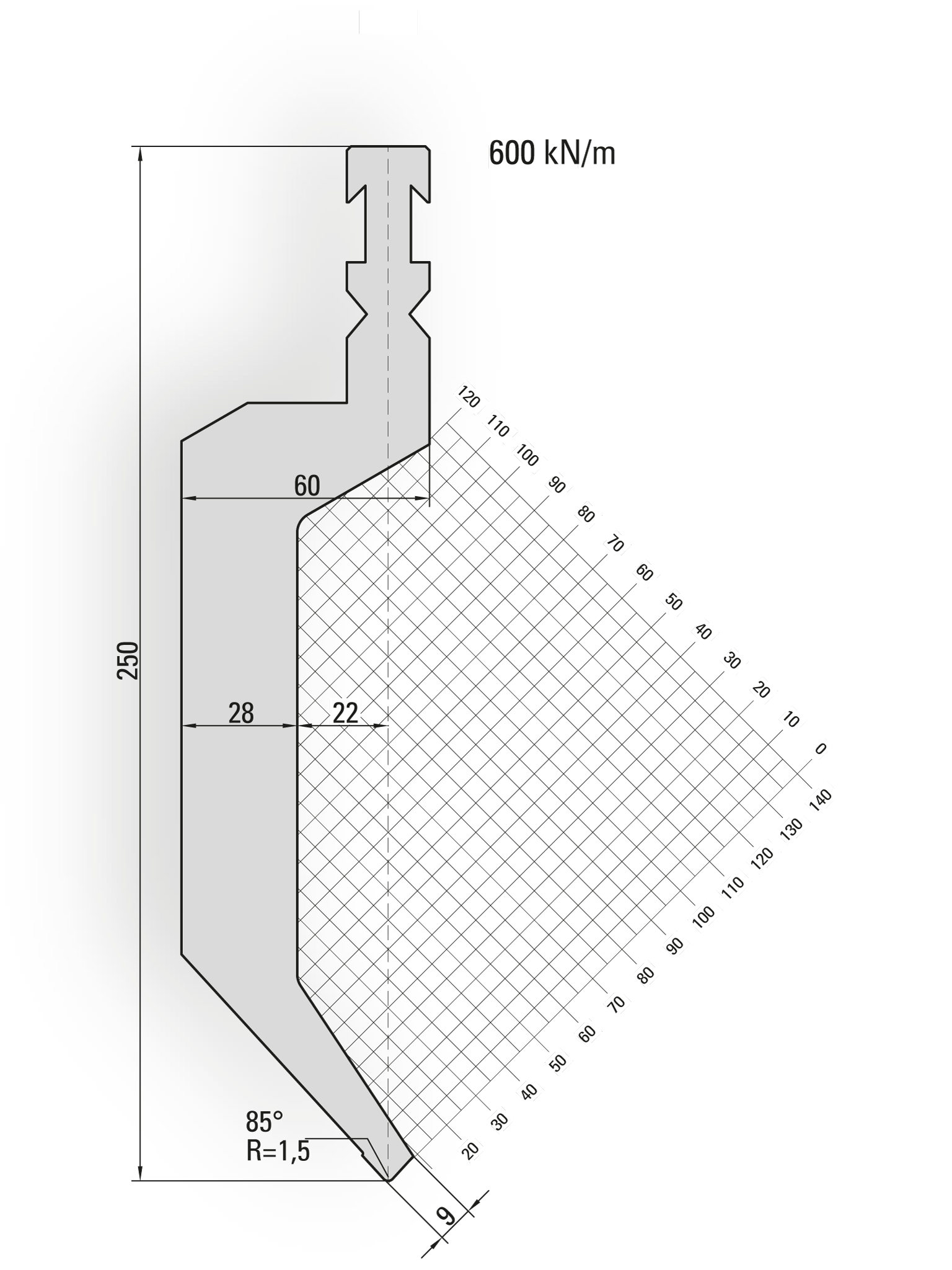 Bystronic style press brake punch