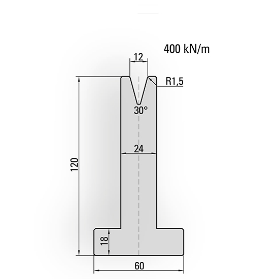 press brake T-V die